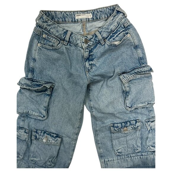 Garage Denim Women's Wide Leg Slouchy Baggy Cargo Jeans | Sz 25 Y2K Streetwear - Picture 2 of 15